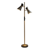 Axis Brassed Gold Floor Lamp with 4-Way Switch Double Spots with Metal Base