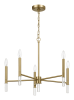 Courtyard Five Light Golden Brass Candle Light Chandelier 24"W Ã— 17.75"H