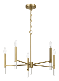 Courtyard Five Light Golden Brass Candle Light Chandelier 24"W Ã— 17.75"H
