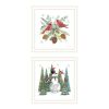 Trendy Decor 4U 2- Piece Vignette Friends Make the Season Merry White Framed Wall Art for Living Room