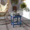 Patio Side Table, 15" Square Outdoor End Table, HDPE Plastic Tea Table for Adirondack Chair, Backyard or Lawn, Blue