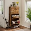 Shoe Cabinet with 3 Flip Drawers, Slim Freestanding Hidden Shoe Organizer with Drawer