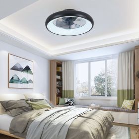 20-inch Black LED Ceiling Fan Light â€“ Dimmable and Adjustable Color Temperature, APP & Remote Control, Modern Smart Ceiling Fan for Living Room