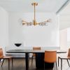 Modern Crystal Chandeliers, 9 Lights Golden Chandelier for Living Room Bedroom, Dining Room Chandelier Over Table