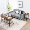 Narrow End Table with Rustic Wood Grain and Stable Steel Frame
