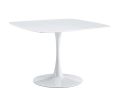 42.1"WHITE Table Mid-century Dining Table for 4-6 people With Round Mdf Table Top, Pedestal Dining Table, End Table Leisure Coffee Table