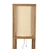 Pinnacle Shelf Floor Lamp For Bedroom/Living Room, Natural Wood with Long Shade