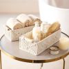 Xemussa 1pc Storage Baskets Boho Decor Box Handmade Woven Decorative Countertop Toilet Tank Shelf Cabinet Organizer for Bedroom Livingroom Home, Ivory