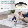 20-inch Black LED Ceiling Fan Light â€“ Dimmable and Adjustable Color Temperature, APP & Remote Control, Modern Smart Ceiling Fan for Living Room