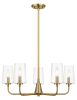 Dazzle Five Lights Chandelier With Clear Seeded Glass -Satin Brass
