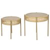 Brown PE Wicker Patio End Table Set