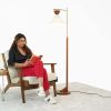 Contemporary Floor Lamp Zensa Brown Floor Lamp 110V, Standing Light for Living Room Centerpiece, Bedroom & Office Lighting