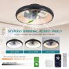 20-inch Black LED Ceiling Fan Light â€“ Dimmable and Adjustable Color Temperature, APP & Remote Control, Modern Smart Ceiling Fan for Living Room