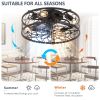 18-inch Black Vintage Caged Ceiling Fan Light â€“ Quiet Operation, Remote Control, Industrial Style for Living Room, Bedroom