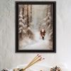 Trendy Decor 4U Santa's Winter Stroll Black Framed Wall Art for Living Room, Holiday Wall Art Print for Home Decor, Bedroom Wall Art by Jo Moulton
