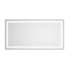 55 x 28 Inch LED Bathroom Mirror with Front and Backlight, Wall Mounted Vanity Mirror with Aluminum Frame, Anti-Fog, Memory, 3 Colors