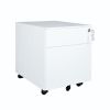 2 Drawer Mobile File Cabinet with Lock Metal Filing Cabinet for Legal/Letter/A4/F4 Size, Fully Assembled Include Wheels, Home/Office Design