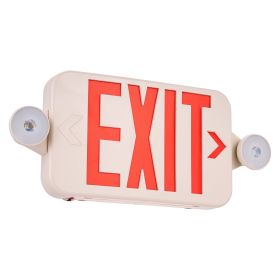 VEVOR LED Exit Sign with Emergency Lights, Two LED Adjustable Heads Emergency Exit Light with Battery Backup, Combo Red Letter Fire Exit Lighting (Light Type: Spotlight, Number of Suits: 6 pcs)