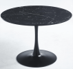 42.1" Table Mid-century Dining Table for 4-6 people With Round Mdf Table Top, Pedestal Dining Table, End Table Leisure Coffee Table