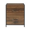 2 Drawer Fabric Storage Nightstand for Bedroom