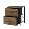 2 Drawer Fabric Storage Nightstand for Bedroom