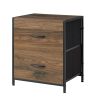 2 Drawer Fabric Storage Nightstand for Bedroom