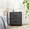 2 Drawer Fabric Storage Nightstand for Bedroom