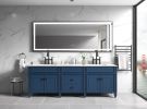 118 x 36 Inch LED Bathroom Mirror with Aluminum Frame, Wall Mounted Vanity Mirror, Anti-Fog, Memory, 3 Colors, Stepless Dimmable