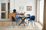 42.1" Table Mid-century Dining Table for 4-6 people With Round Mdf Table Top, Pedestal Dining Table, End Table Leisure Coffee Table,cross leg