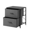 2 Drawer Fabric Storage Nightstand for Bedroom