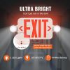 VEVOR LED Exit Sign with Emergency Lights, Two LED Adjustable Heads Emergency Exit Light with Battery Backup, Combo Red Letter Fire Exit Lighting